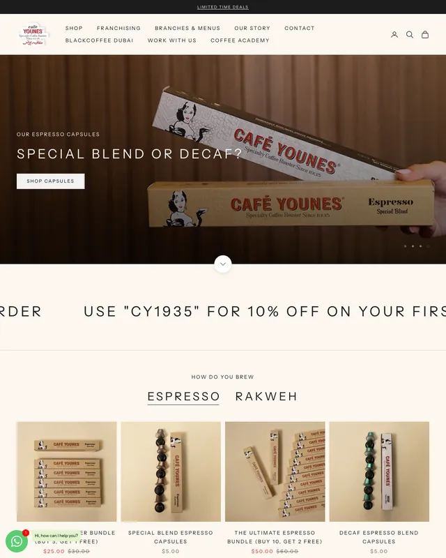 Café Younes's website