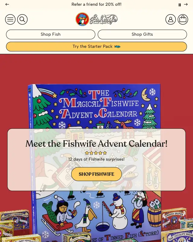 The eatfishwife.com home page ReelMade read
